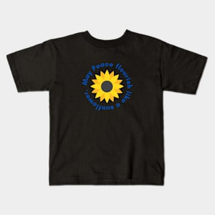 Ukraine Support No War Promote Peace sunflower Kids T-Shirt